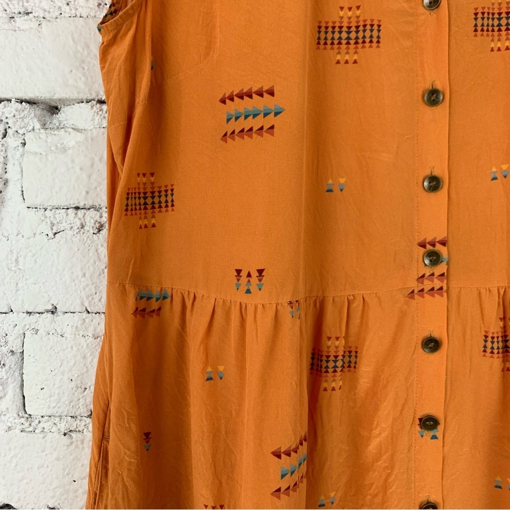 Pendleton Orange Midi Dress with Button Detail - image 3